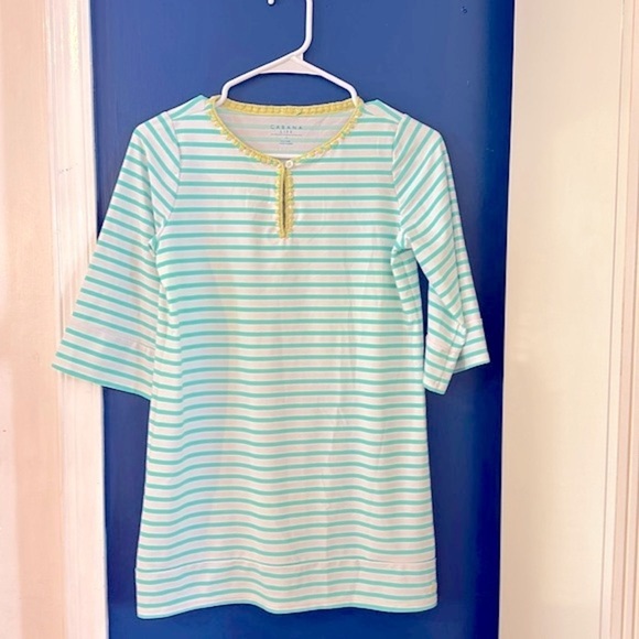 Cabana Life Other - Kids Cabana Life Green & White Striped Nylon & Spandex Swim Cover Up Size 14